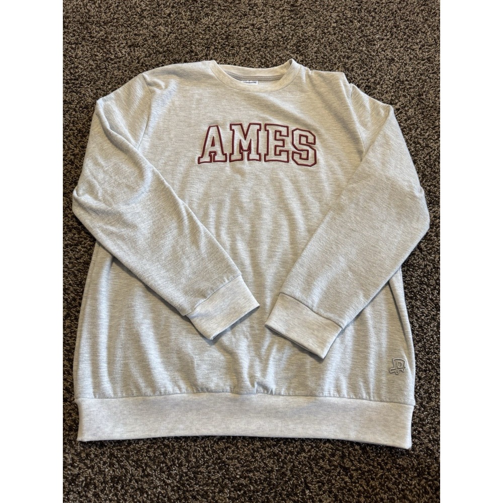 Authentic Brand Ames Iowa State Cyclones Sweatshirt Gray Red Men's Size Medium